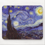 Mousepad Vincent Van Gogh Starry Night Vintage Fine Art<br><div class="desc">Vincent van Gogh Starry Night Fine Art PaintingStarry Night é uma pintura do artista poste-impressionista holandês Vincent van Gogh. O céu azul à noite está cheio de nuvens, estrelas e uma lua crescente brilhante. A Noite Estrelada é a única noturna na série de visões da janela do seu quarto. Movimento:...</div>