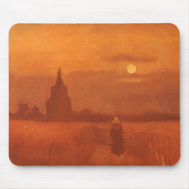 Mousepad Vincent van Gogh - Torre Antiga nos Campos (Frente)