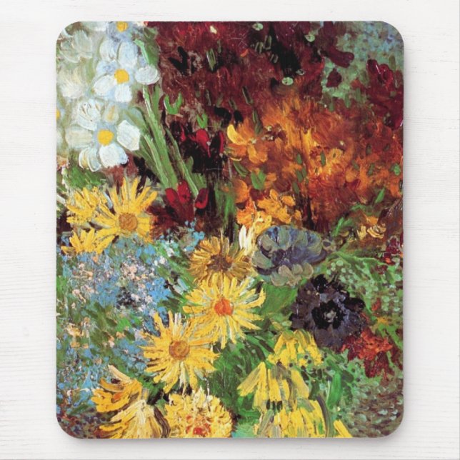Mousepad Vincent Van Gogh - Vaso Com Margaridas E Anêmonas (Frente)
