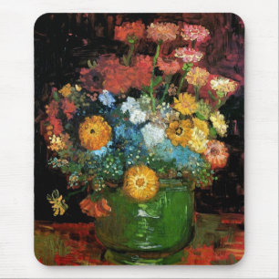 Mousepad Vincent Van Gogh - Vaso Com Zínias Arte Fino