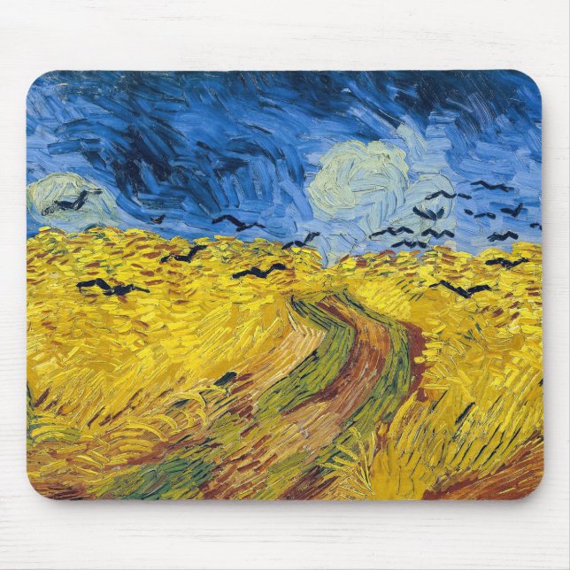 Mousepad Vincent van Gogh - Wheatfield com Crows (Frente)