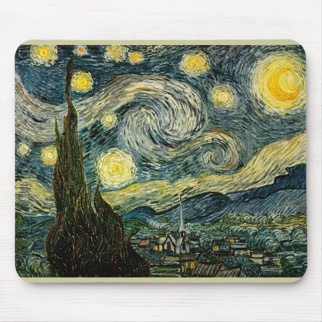 Mousepad Vincent van Gogh's The Starry Night (1889) (Frente)