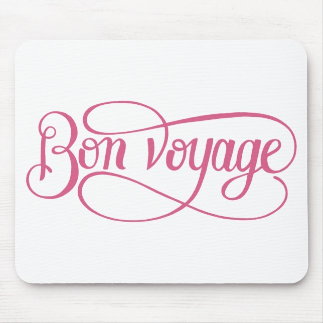 Mousepad Vinheta de caligrafia boa viagem (Frente)