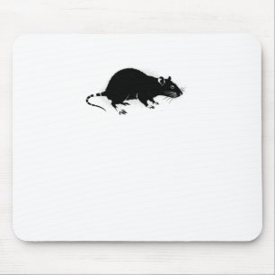 Mousepad Vinheta de Grafite de Estêncil de Rato Urbano