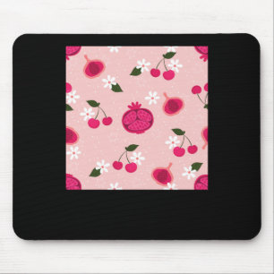 Mousepad Vinheta-margarida de Fruta de Pomegranato rosa