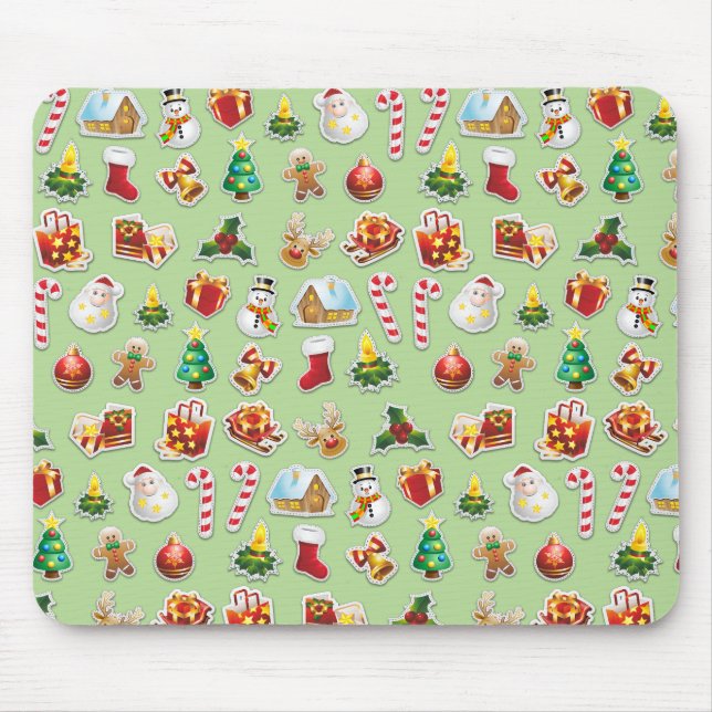 Mousepad Vinhetas de Natal Padrão Festivo (Frente)