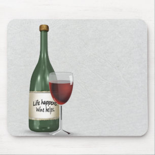 Mousepad Vinho e vidro com aspas