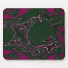 Mousepad Vinho Fractal no Suporte Verde do Mouse