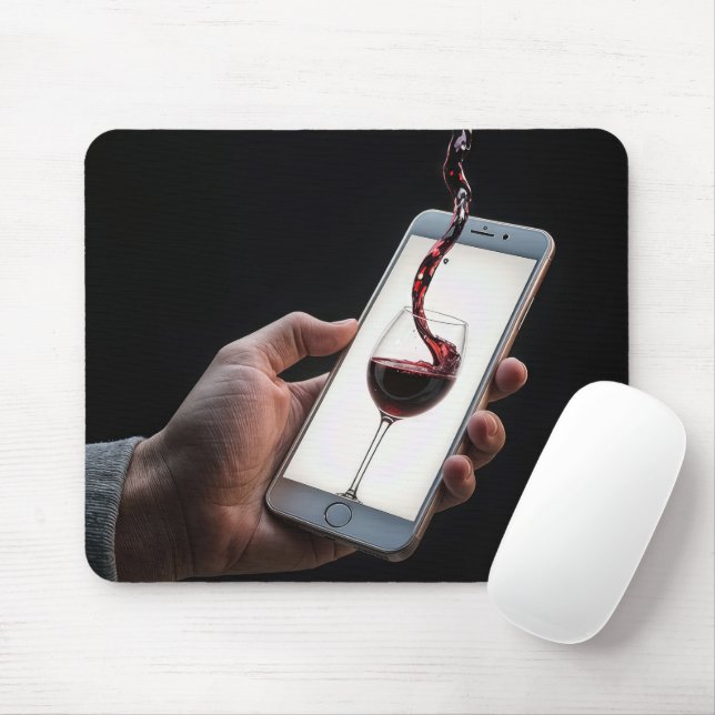 Mousepad Vinho Vermelho Pura em um Smartphone (Com mouse)