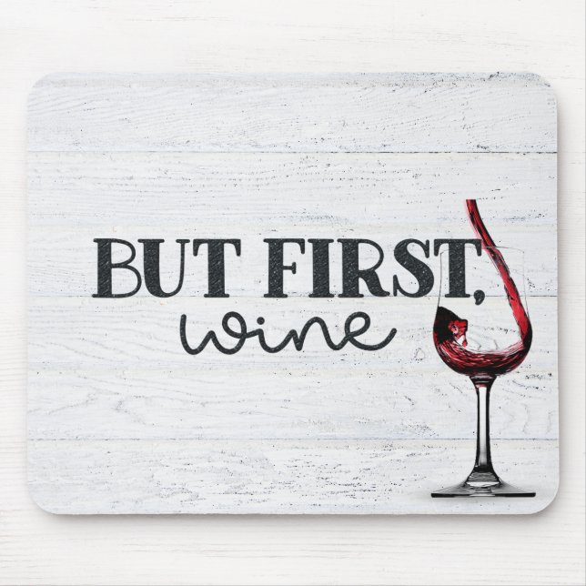 Mousepad Vinho Vermelho Vinho Em Madeira (Frente)