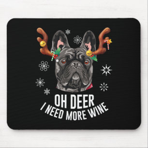 Mousepad Vinho Vinho Vinho Cachorro Negro de Natal