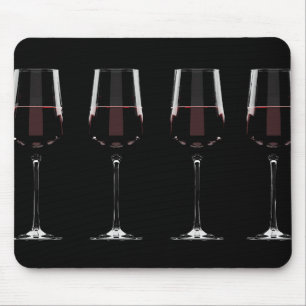 Mousepad Vinhos com vinho tinto em preto