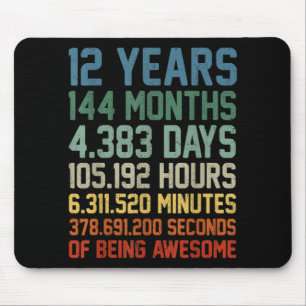 Mousepad Vintage 12 Birthday Gift 12 Anos
