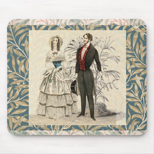 Mousepad Vintage 1844 casamento de Casamento Vitoriano (Frente)