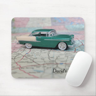 Mousepad Vintage 1955 Carro no Mapa