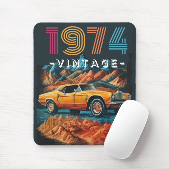 Mousepad Vintage, 1974, carro legal (Com mouse)