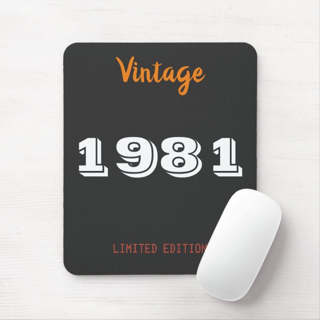 Mousepad Vintage 1981 edição limitada, 45.a oferta de anive (Com mouse)