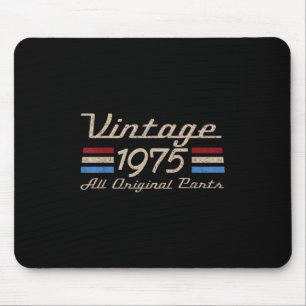 Mousepad Vintage 75 Retro Birthday Top For Men 50th 1975 Da