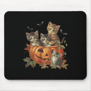 Mousepad Vintage 90s Cat Halloween Pumpkin Cat Lover Spooky