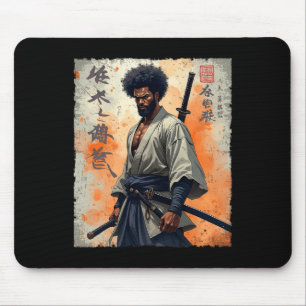 Mousepad Vintage African Samurai Afro American Bushido Warr