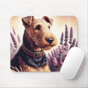 Mousepad Vintage Airedale Terrier Painting