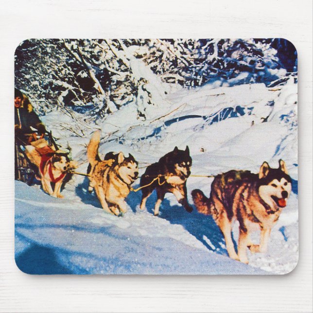 Mousepad Vintage Alaska eskimo Malamute (Frente)