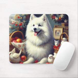 Mousepad Vintage American Eskimo Painting