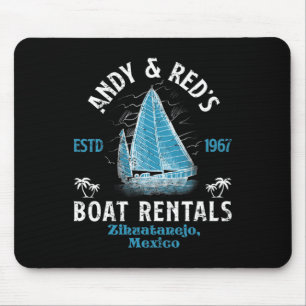 Mousepad Vintage Andy e a Carta de Pesca de Reparo de Barco