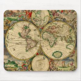 Mousepad Vintage — antigo mapa mundial