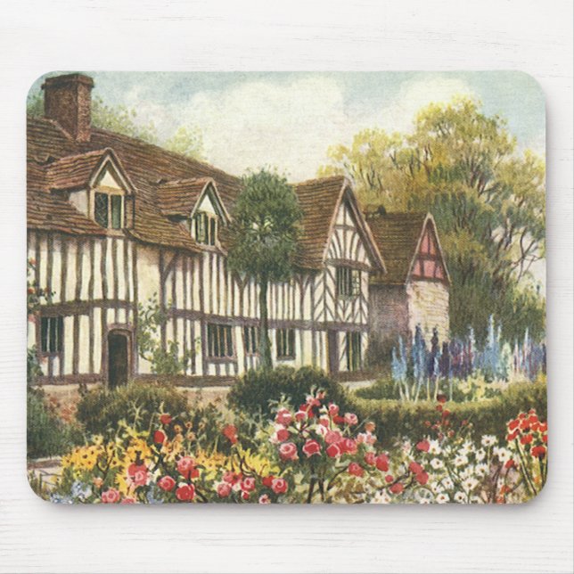 Mousepad Vintage Architecture Formal Garden English Cottage (Frente)