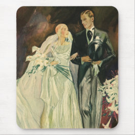 Mousepad Vintage Art Deco Casamento Noiva e Groom Newlyweds