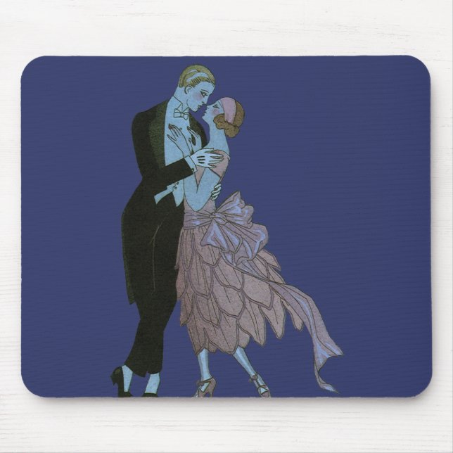 Mousepad Vintage Art Deco Newlyweds, Love Wedding Dance (Frente)
