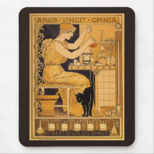Mousepad Vintage Art Nouveau, Love Conquista All Scientist