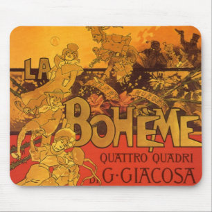 Mousepad Vintage Art Nouveau Music, La Boheme Opera, 1896
