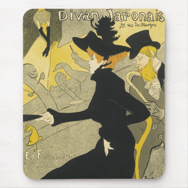 Mousepad Vintage Art Nouveau Nightclub Cafe Divan Japonês (Frente)