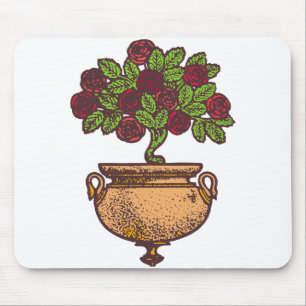Mousepad Vintage Art Nouveau rosa floral design
