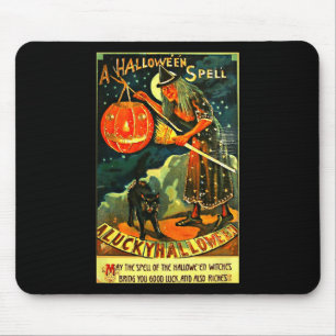 Mousepad Vintage Art Retro Halloween Witch