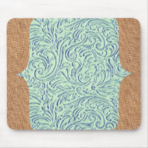 Vintage azul verde Scrollwork da hortelã + Design