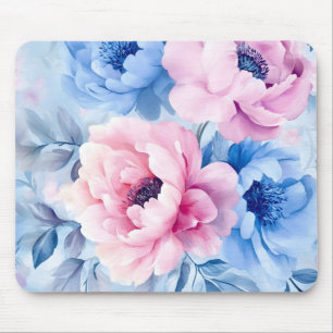 Mousepad Vintage Bloom Pastel Petals Watercolor