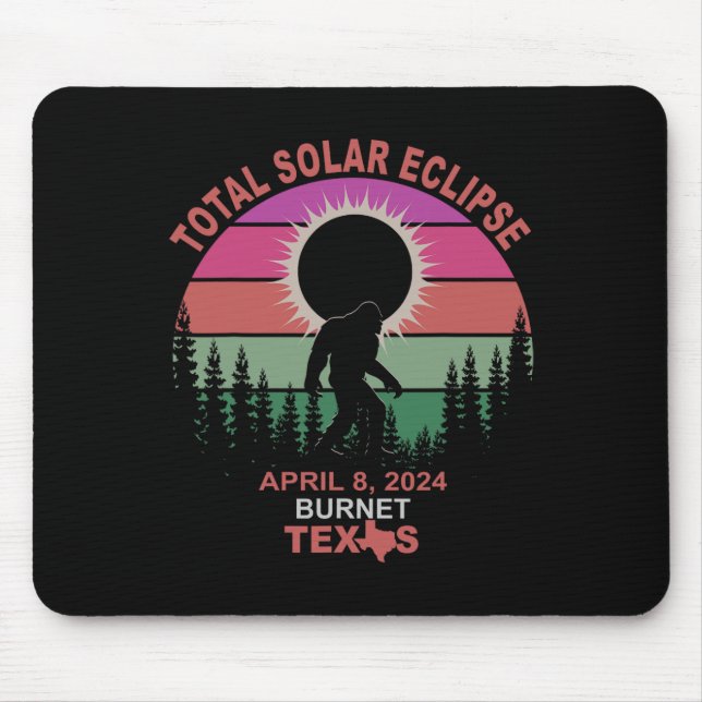 Mousepad Vintage Burnet Texas Total Solar Eclipse 2024 (Frente)
