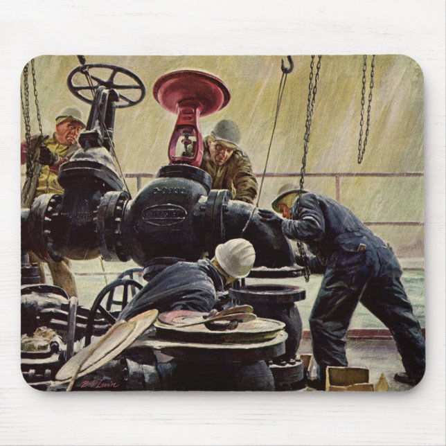 Mousepad Vintage Business, Plataforma Petrolífera no Oceano (Frente)