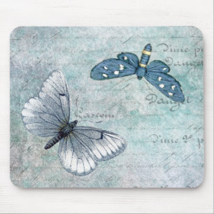 Mousepad Vintage Butterflies French Grunge