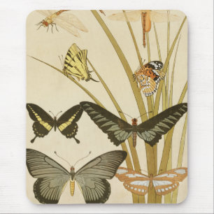 Mousepad Vintage Butterfly Papillon Ilustração