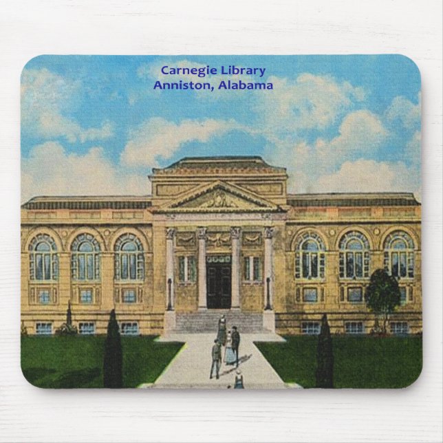 Mousepad Vintage Carnegie Library Anniston Alabama (Frente)