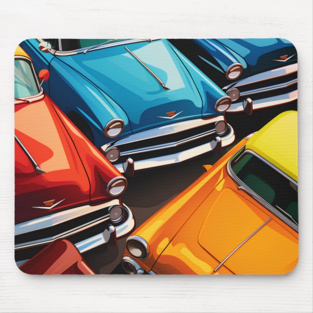 Mousepad Vintage Cars Pattern (Frente)