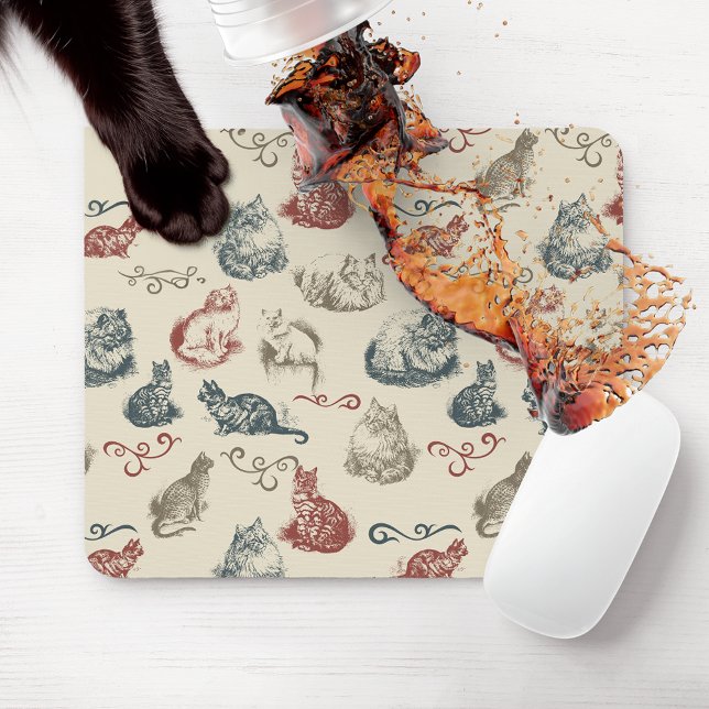 Mousepad Vintage Cats (Criador carregado)