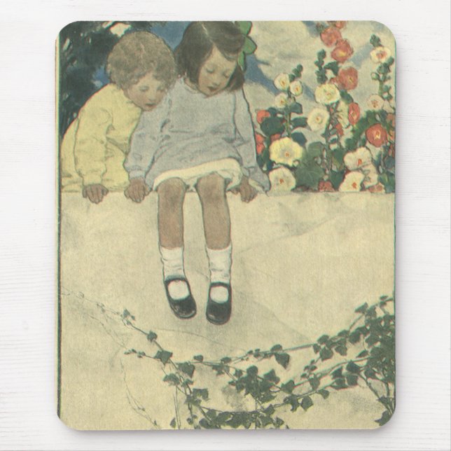 Mousepad Vintage Children, Garden Wall Jessie Willcox Smith (Frente)