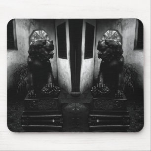 Mousepad Vintage China Shanghai Yuyuan, estátua do jardim
