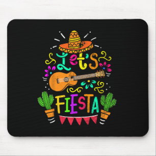 Mousepad Vintage Cinco De Mayo Cactus Sombrero Guitar