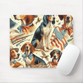 Mousepad Vintage Coonhound Dog Seless